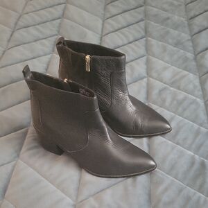 Torrid Black Ankle Booties with Stacked Heel